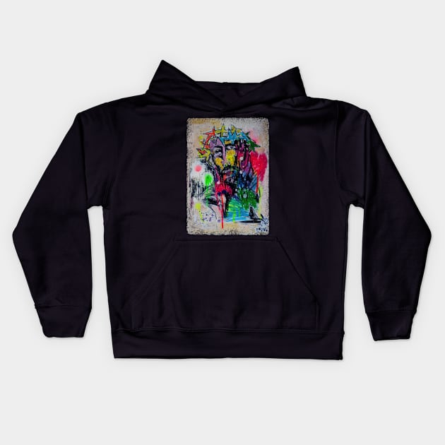 Jesus in Abstract Kids Hoodie by martinussumbaji